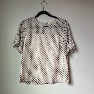 J Crew flutter sleeve polka dot blouse Size: S